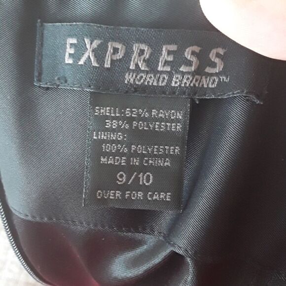 Vintage Y2K Express Black Strapless Floral Embroidered Dress 2000’s Feminine - Picture 9 of 9